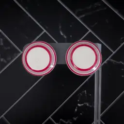 Vintage Stud Earrings Red & Off White Retro Circle 1"