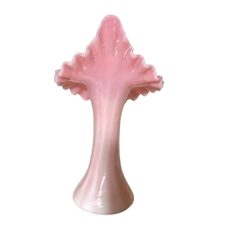 2004 RARE Family Signing Event Exclusive - Shelly Fenton SIGNED BY HAND - Rosalene Tulip Jack In The Pulpit Vase - Crimped Edges - 7”