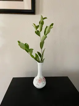 Small English Bone China Vase with Gold Rim