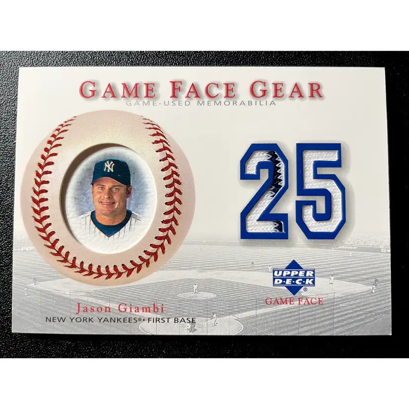 Jason Giambi Game Used Relic - 2003 Upper Deck Game Face Gear - New York Yankees