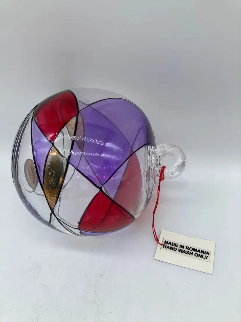 retired Partylite Mosaic Calypso stained glass votive tea-light holder from Romania