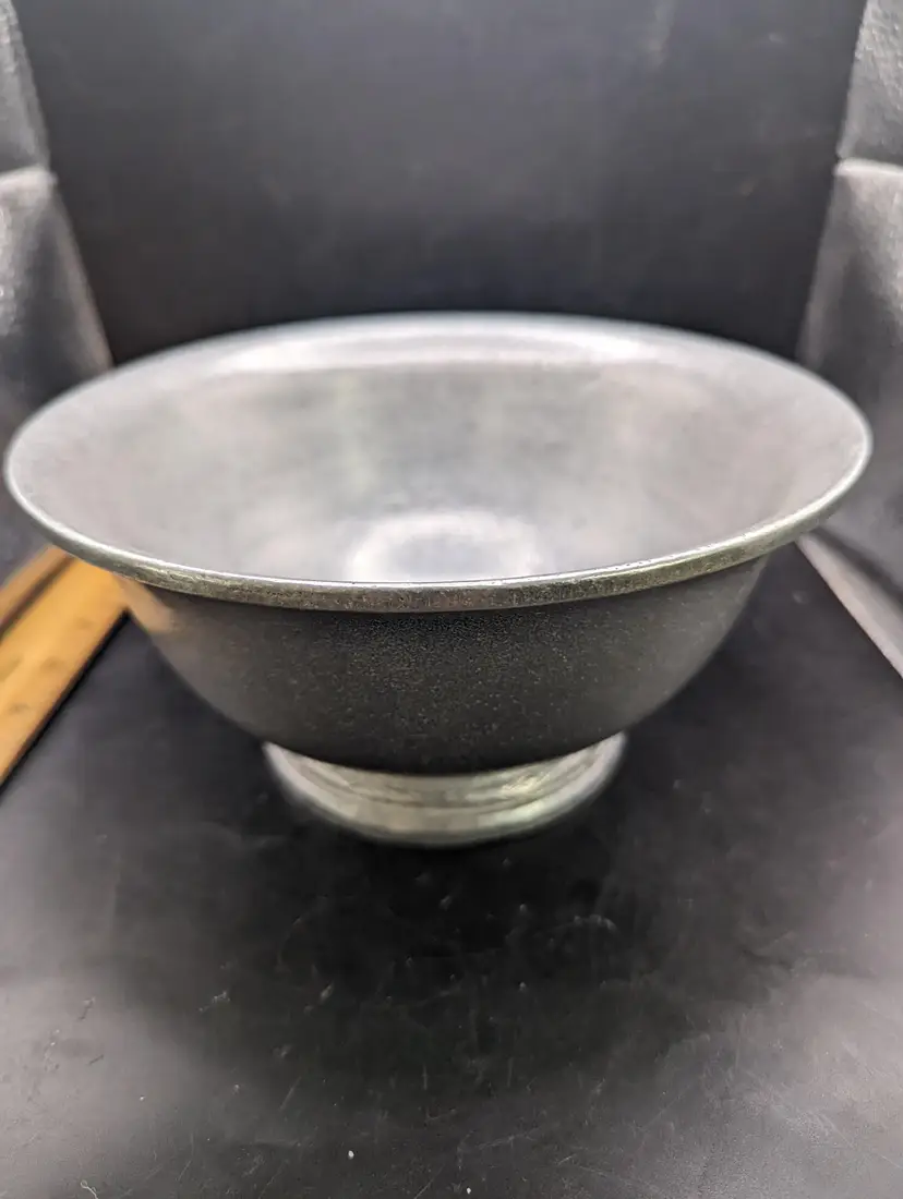 Vintage Pewter Rustic Colonial Revere Style Bowl