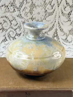 023 Kent Follette Crystalline Art Pottery Vase 4.5" X 4.5"