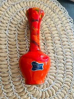 California Originals Fire Orange Ceramic Vase