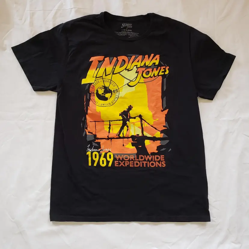 Tee Shirt Indiana Jones World Wide Expedition 1969 Men's Large 100% Cotton