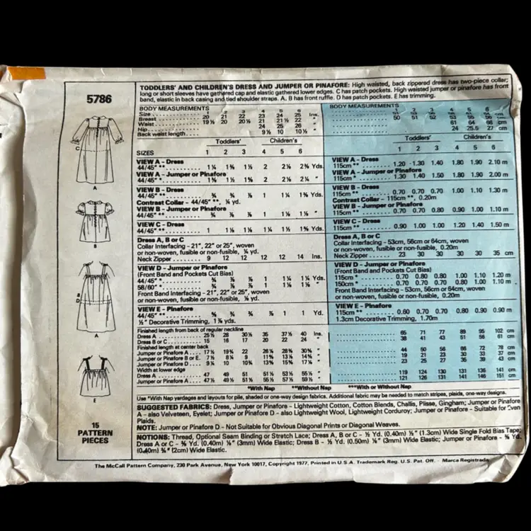 Vtg McCall’s Carefree Pattern 5786 Dress Jumper Pinafore Uncut FF (1977)