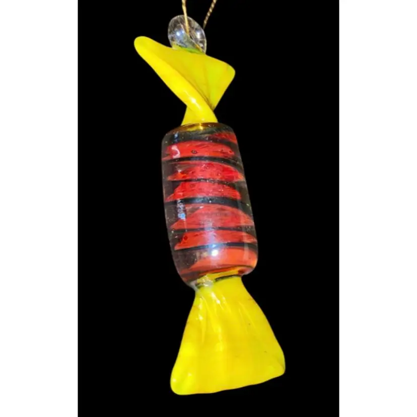 #16- Just In Large 1980/90s Art Glass Hand Blown Candy 2.5" X .5"
