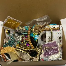 3lb Mixed Wearable/ Craft Jewelry & More