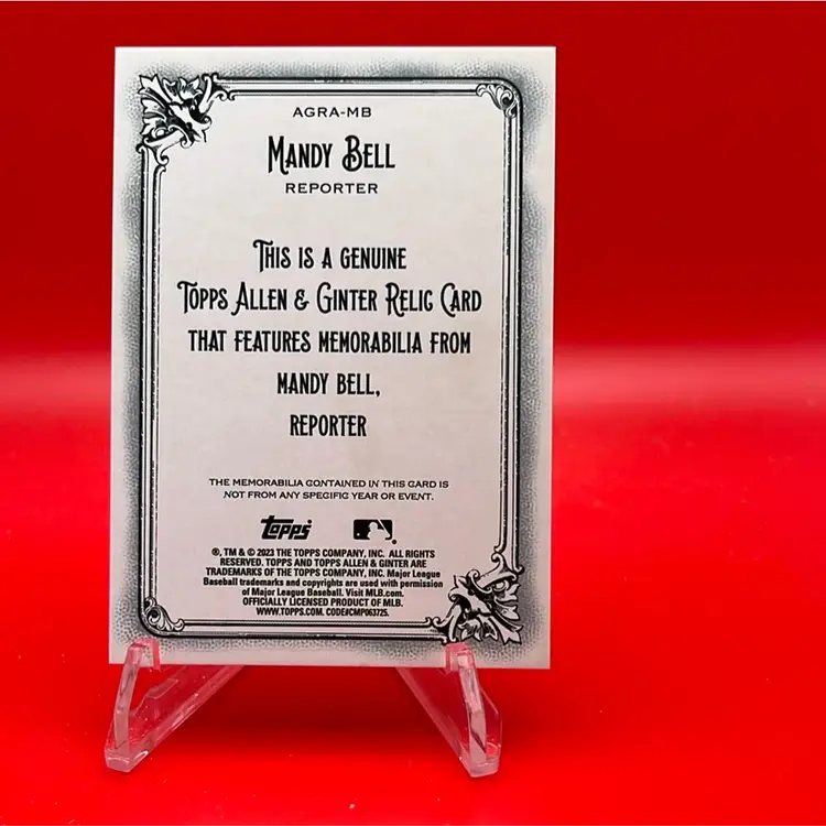 Mandy Bell 2023 Topps Allen & Ginter Full Size Relic - MLB Reporter