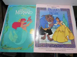Vintage Disney Beauty and The Beast/Little Mermaid Play Set Books