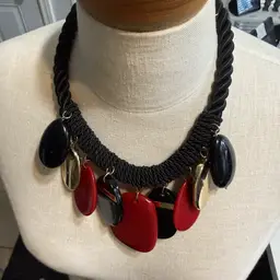 Vintage Chico's Faelyn Bib Necklace Gold Toned Chunky Signed