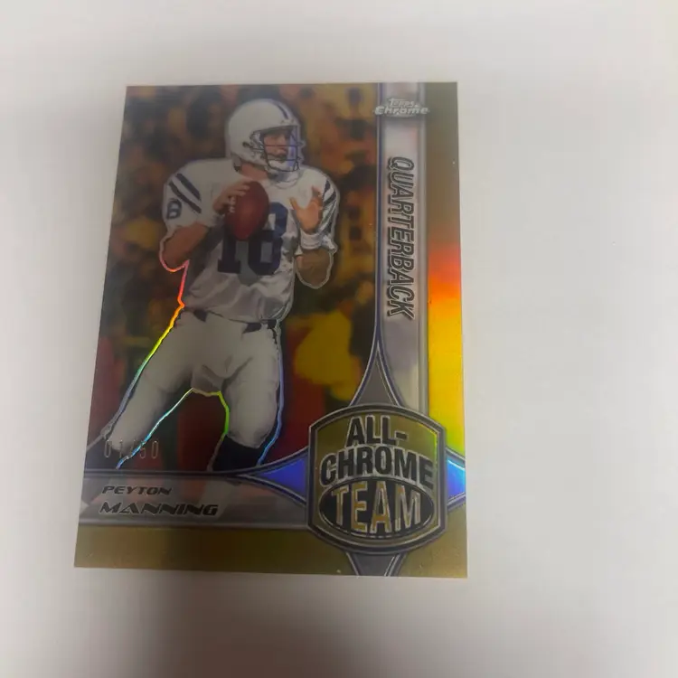 2024 Topps chrome football Peyton Manning, all chrome team gold/50