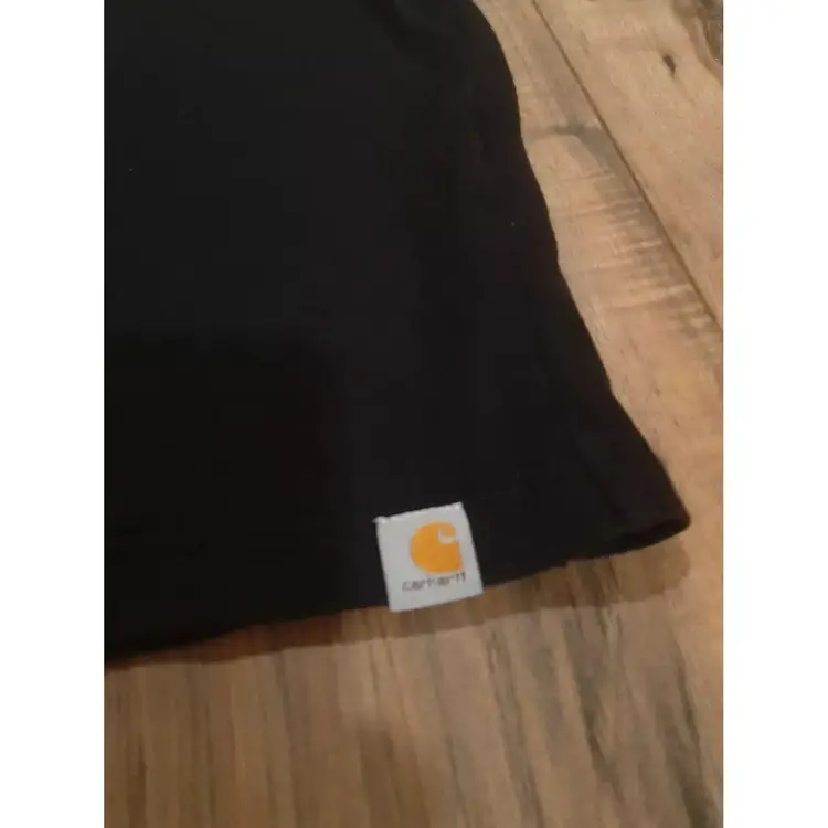 Carhartt Loose Fit Short Sleeve Support The Trades Men's L Solid Black Red Logo