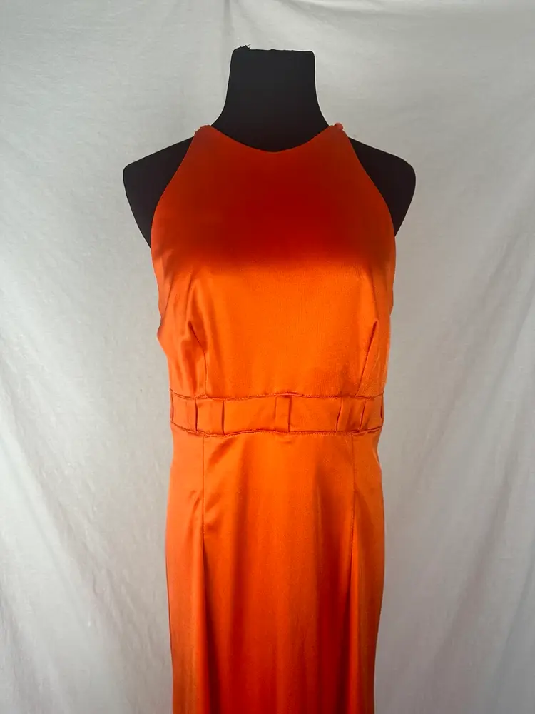 1970s Orange Maxi Dress By Funky