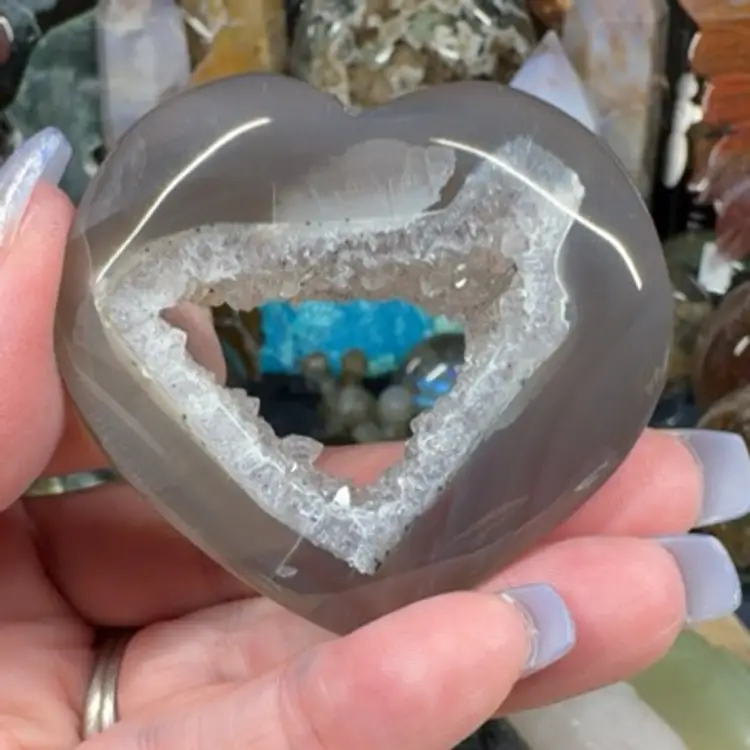 Druzy Agate Heart 10H