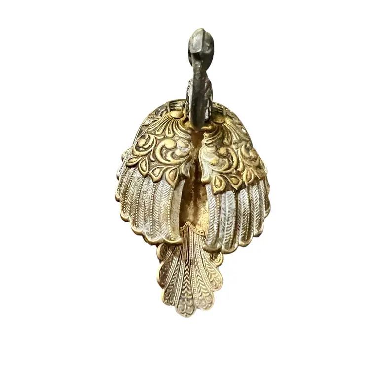 Rare Toledo Damascene Swan Ashtray • Midcentury Spain Brass & Enamel • Hinged Wings • Ornate Vintage Tabletop Decor