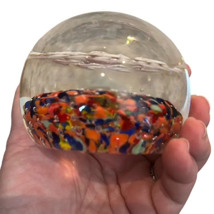 Vintage Paperweight HOME SWEET HOME. Colorful!