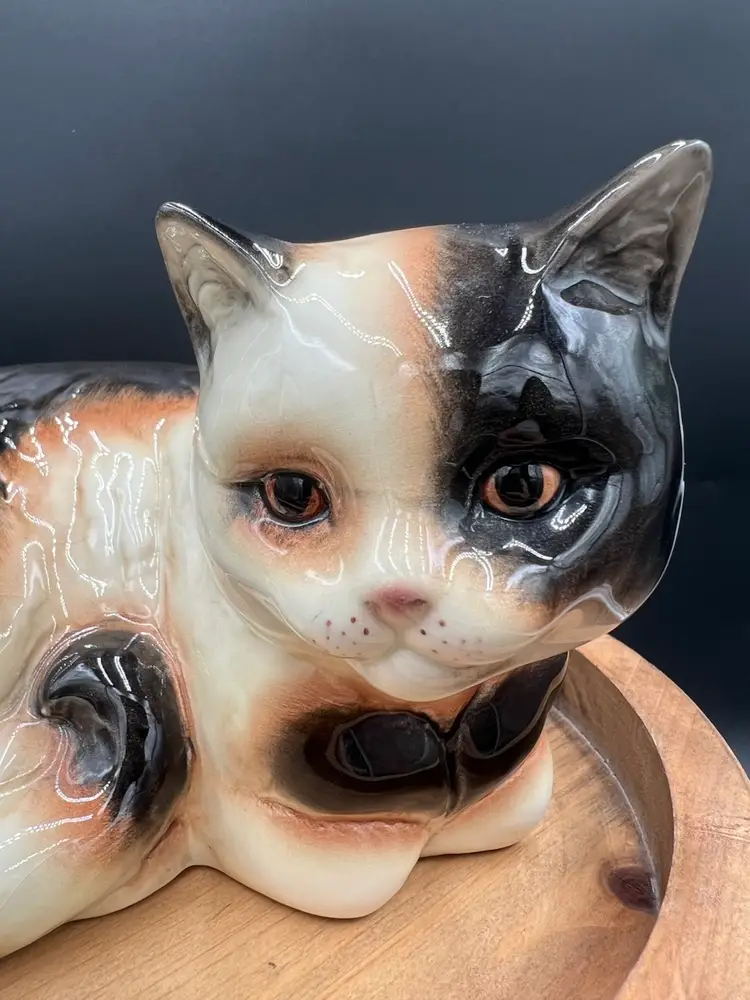Large Goebel Porcelain Calico Cat Figurine