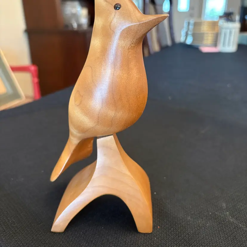 Mid Century Modern Bird Sculpture Made Of Western Maple.