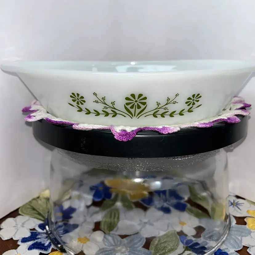 Vintage Glasbake USA J-2352 1qt Casserole Divided Dish