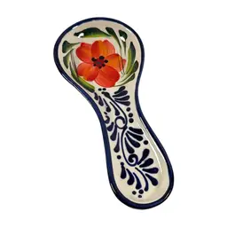 029. Mexican Pottery Spoon Rest 10” x 4.5”