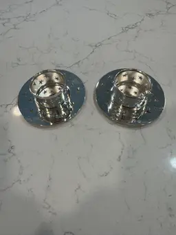 Silver Plate Partylite Glowing Star Yea light Holders