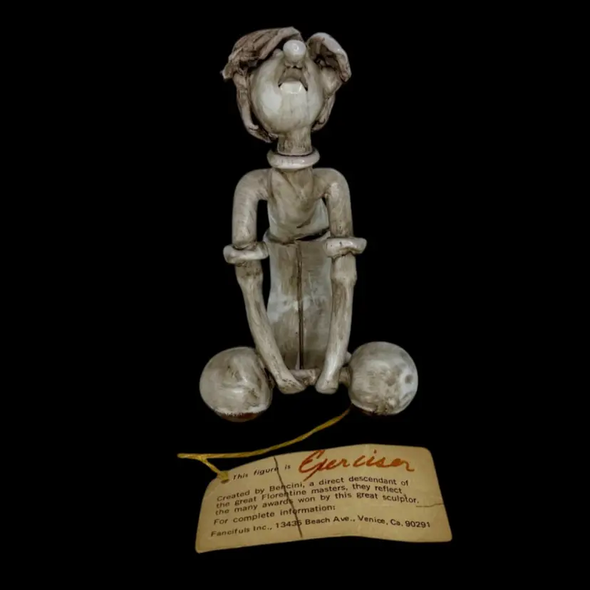 VTG Dino Bencini Italian Pottery “Exerciser” Figurine Italy Signed W/ Orig Tag