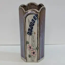 Vintage Donna Roberts Studio Pottery Signed WILD ROSE Wall Pocket Wild Flowers