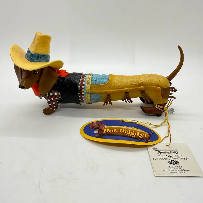 Westland Hot Diggity Dog Cowboy 7” Get A Long Little Doggie Dachshund Weiner Dog