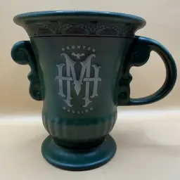 Disney Parks Exclusive Haunted Mansion Lace Bats Matte Emerald Green Big Urn Mug 5”