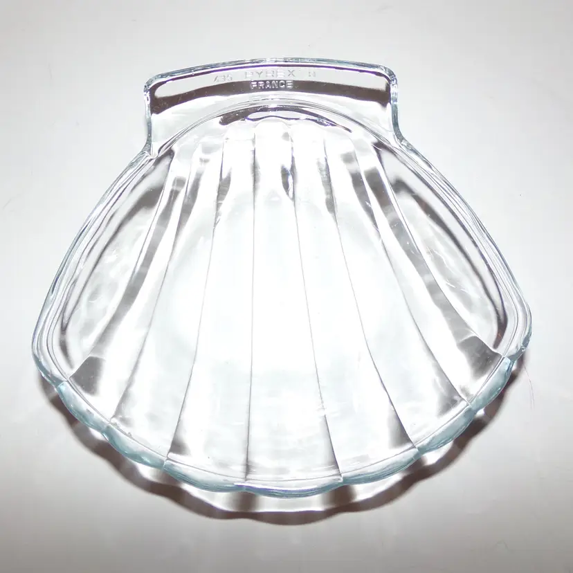 Vintage RARE Light Blue Tinted French PYREX Coquille Saint Jacques, Shell Shaped Dish-Perfect Soap or Trinket Dish!