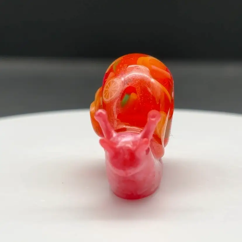 Strawberry Lemonade Snail 1.5" - Pink Body, Darker Shell - Made by Me!