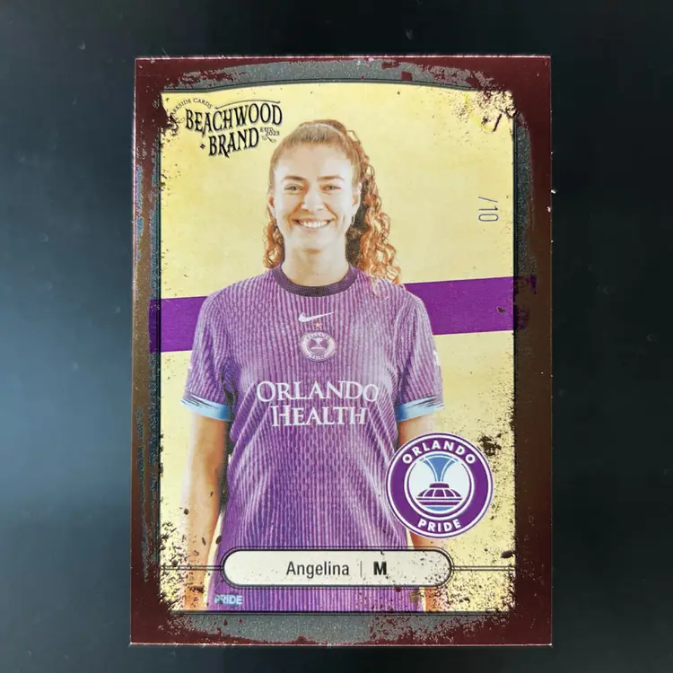 Angelina 2025 Beachwood Brand Copper Foil /10 Soccer Card