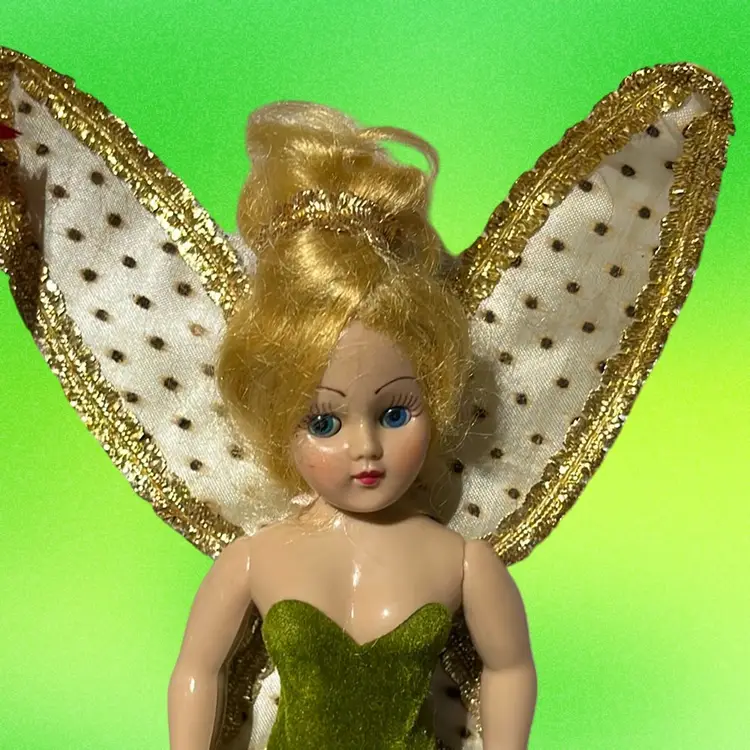 1950s Peter Pan & Tinker Bell 2 Pc Sleepy Eye Dolls