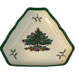 Spode Christmas Tree Triangle Trinket Dish England