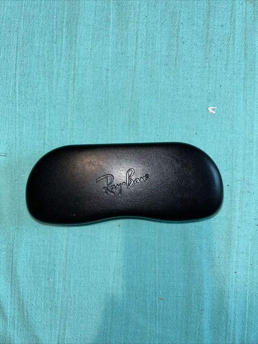 Ray-Ban Black Leather Hard Clam Shell Sunglasses Eyeglasses Case