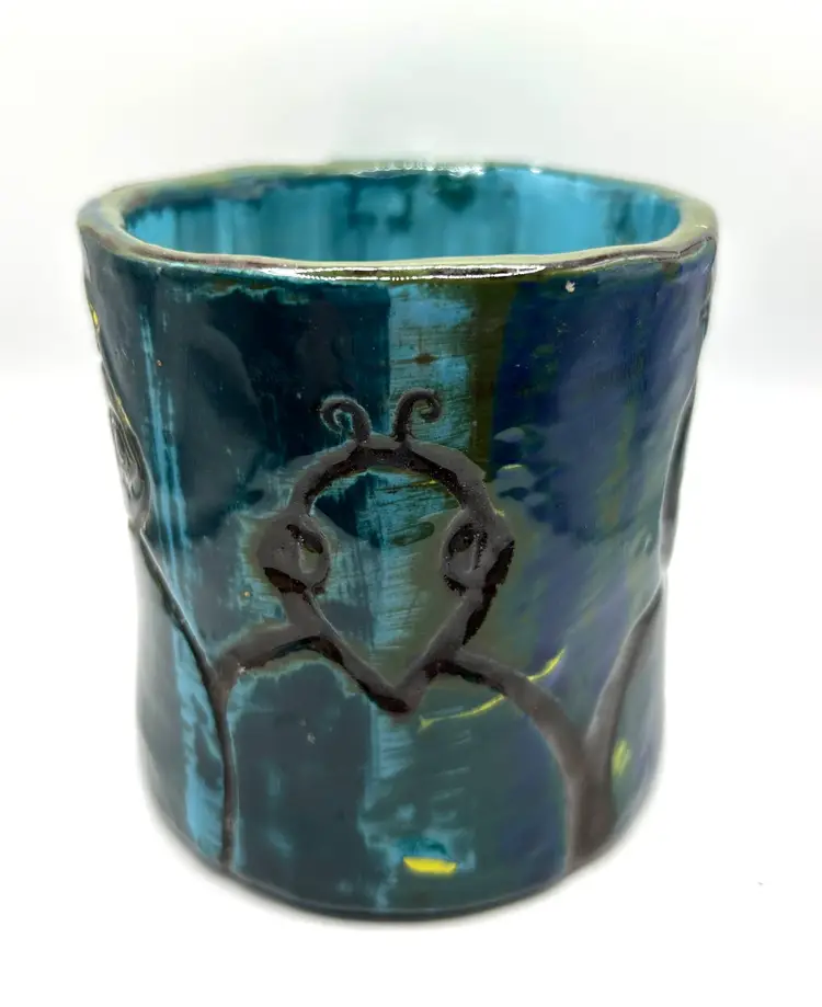 Signed Studio Pottery Bug Mug 4”x 5.5”