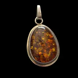 Amber Sterling Silver Pendant