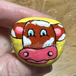 2206 Painted Stone Fridge Magnet