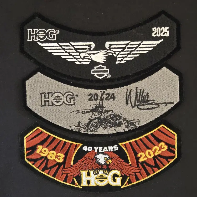 Harley Davidson Patch Lot (3) 2023 - 2025 Rocker HOG Eagle 2023 40 Years Unused