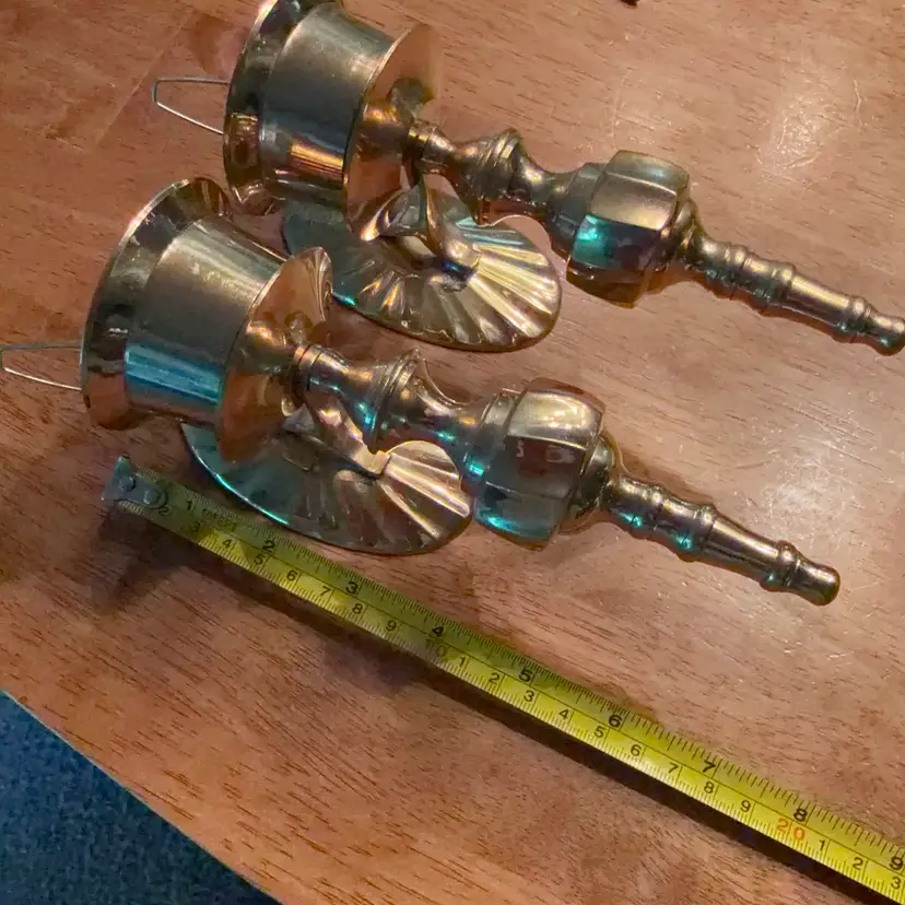Beautiful vintage Solid Brass Sconces set of 2 ~7” Tall