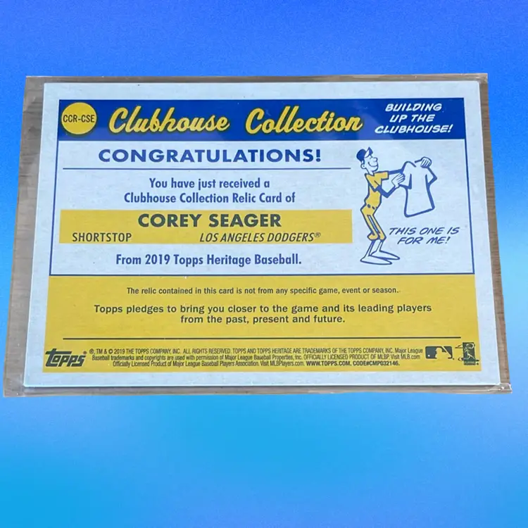 2019 Corey Seager Heritage Game Used 