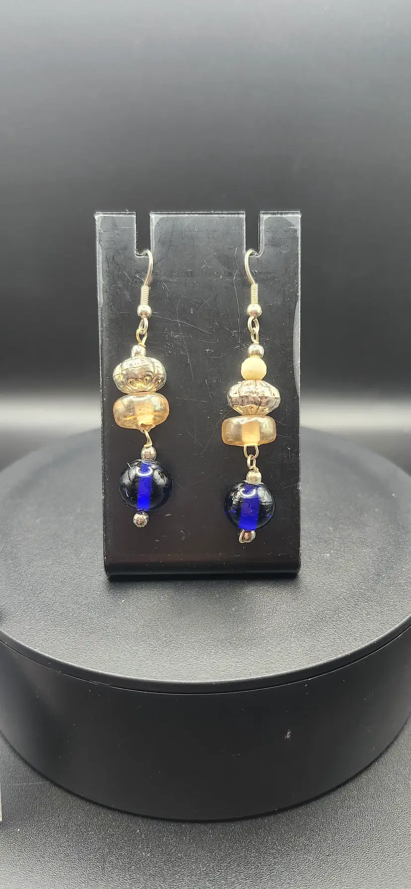 Boho Chic Layered Earrings Glass Beads. NOS