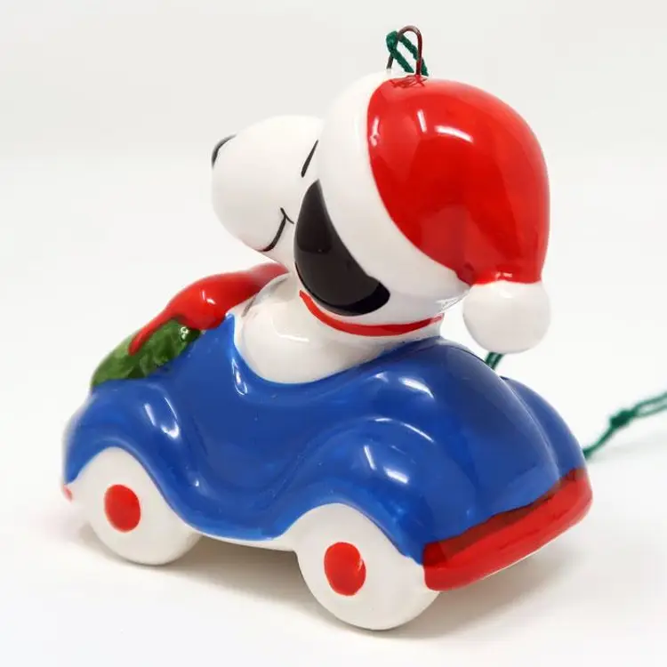 Snoopy Christmas Car Ornament - Peanuts Holiday Decor