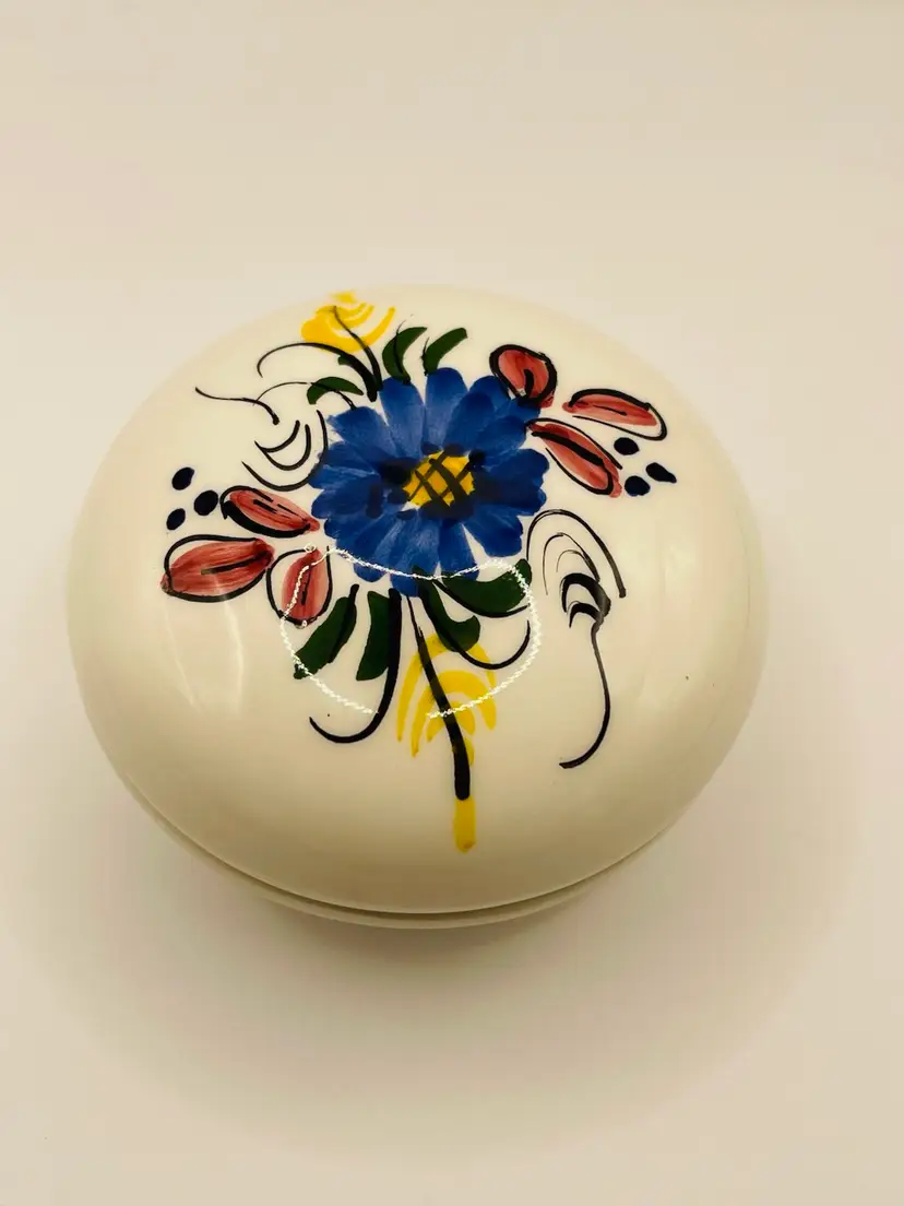 Vintage Floral Ceramic Trinket Dish