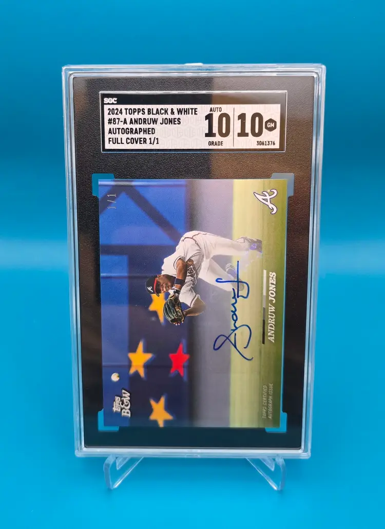 Andruw Jones 2024 Topps Black & White Autograph Complete Rainbow SGC Graded Atlanta Braves