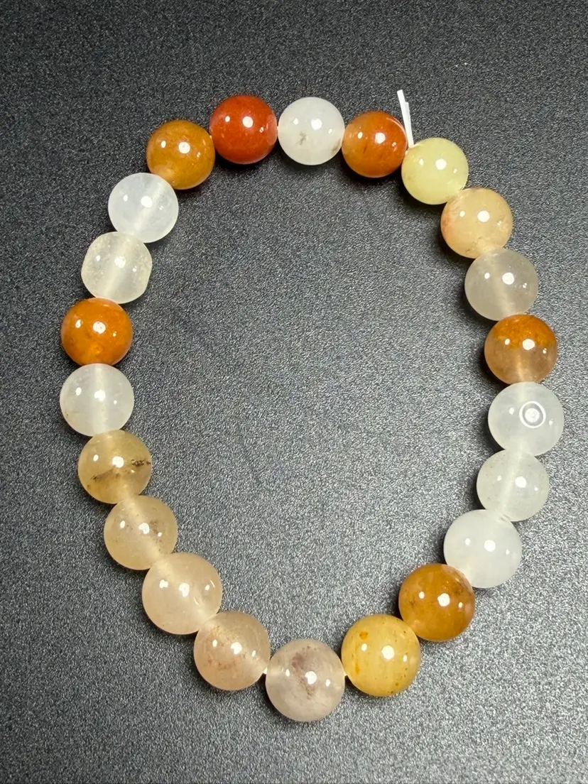 Natural Agate Stretch Bracelet 8mm Beads Stone Healing Crystal 6.25"