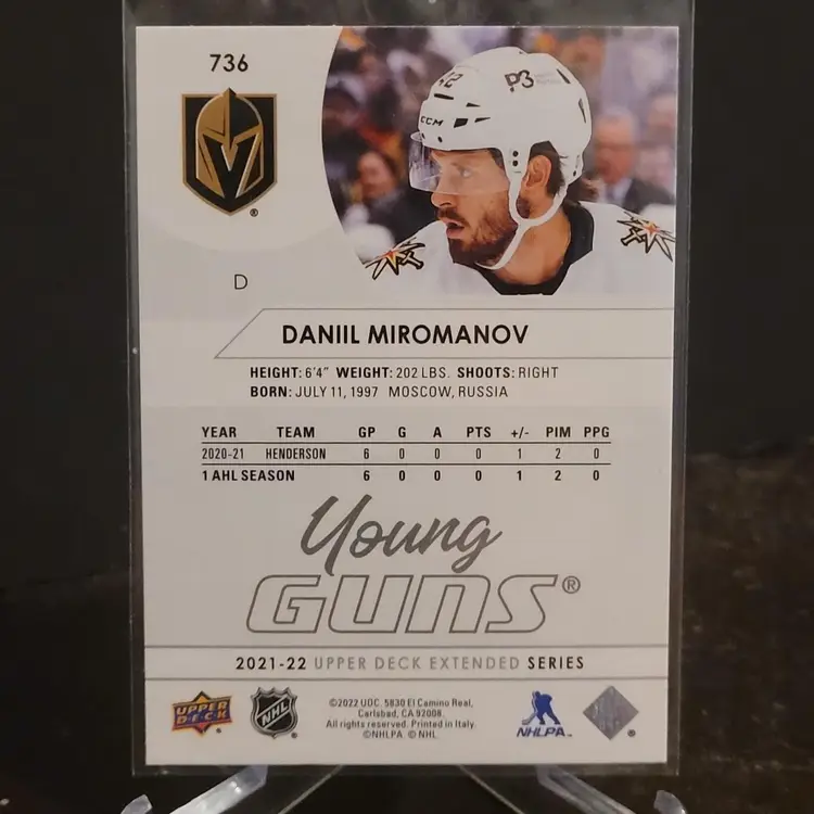 21-22 UD Extended Series Hockey  736 Daniil Miromanov