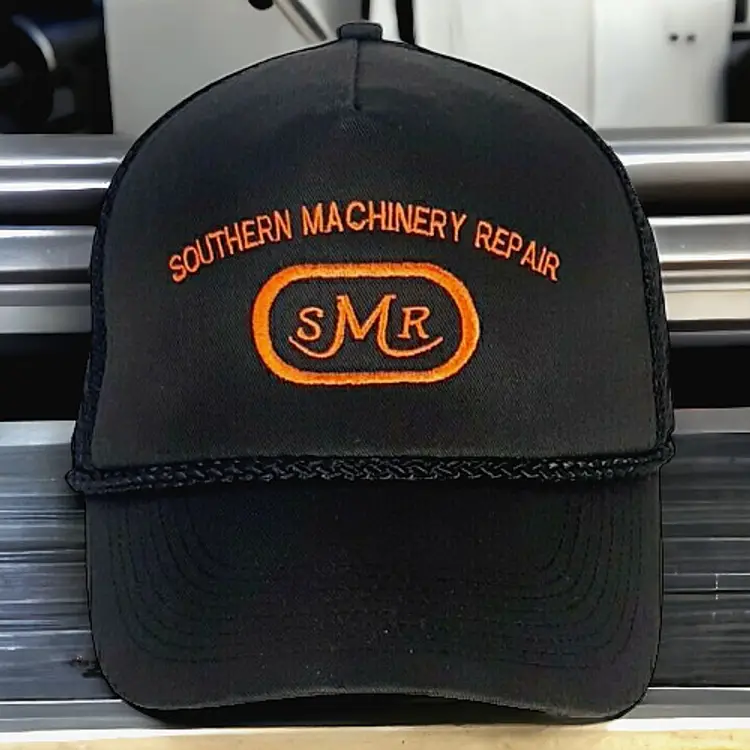 Vintage Southern Machinery Repair Embroidered TN Black Orange OC Cap Hat Snapback