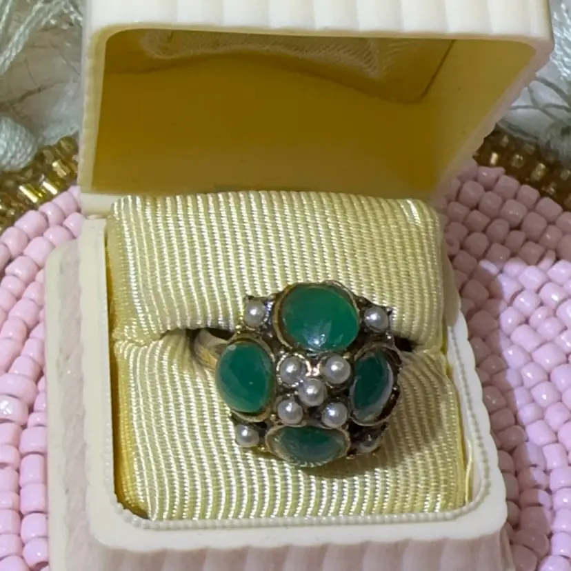 Vintage Adjustable costume Jewelry, Vintage Ornate Cocktail Ring